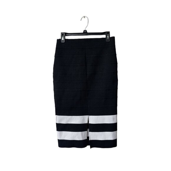 New York & Company Pencil Skirt Midi XS NWT Striped 7th Avenue NWT Black - Picture 5 of 12
